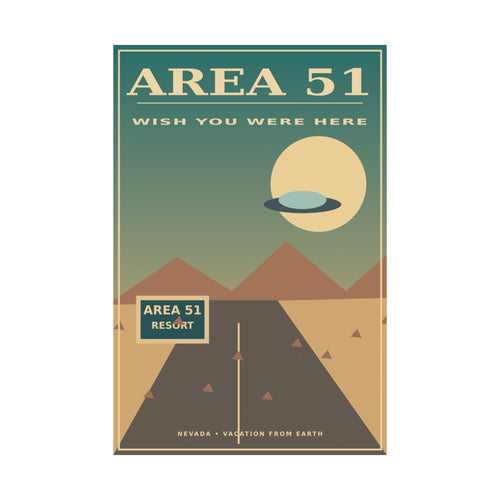 Area 51 Vintage Travel Poster | Retro UFO Nevada Wall Art