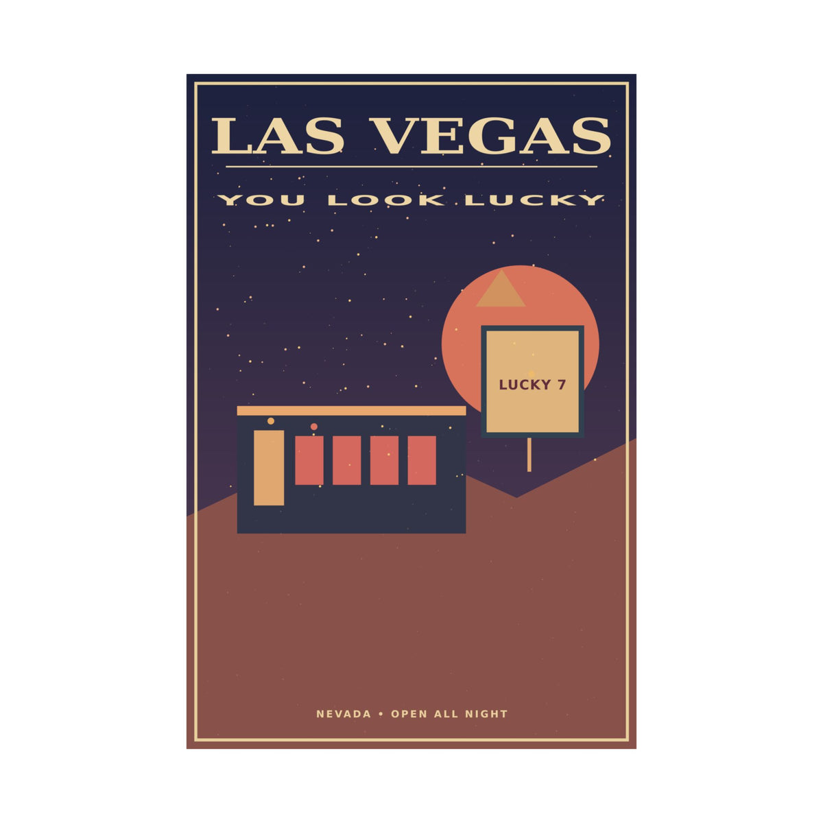 Las Vegas Vintage Travel Poster | Retro Nevada Casino Wall Art