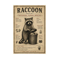 Raccoon Professional Garbage Inspector Poster | Funny Vintage Raccoon Wall Art