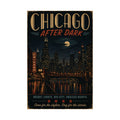 Chicago After Dark Vintage Poster | Retro Chicago Wall Art